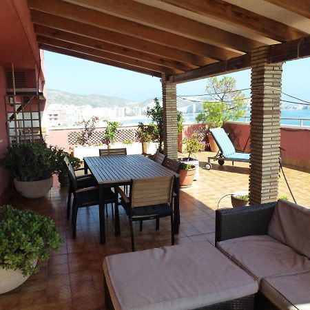 Espectacular Terraza Y Vistas En 1A Linea De Playa Daire Cullera Dış mekan fotoğraf