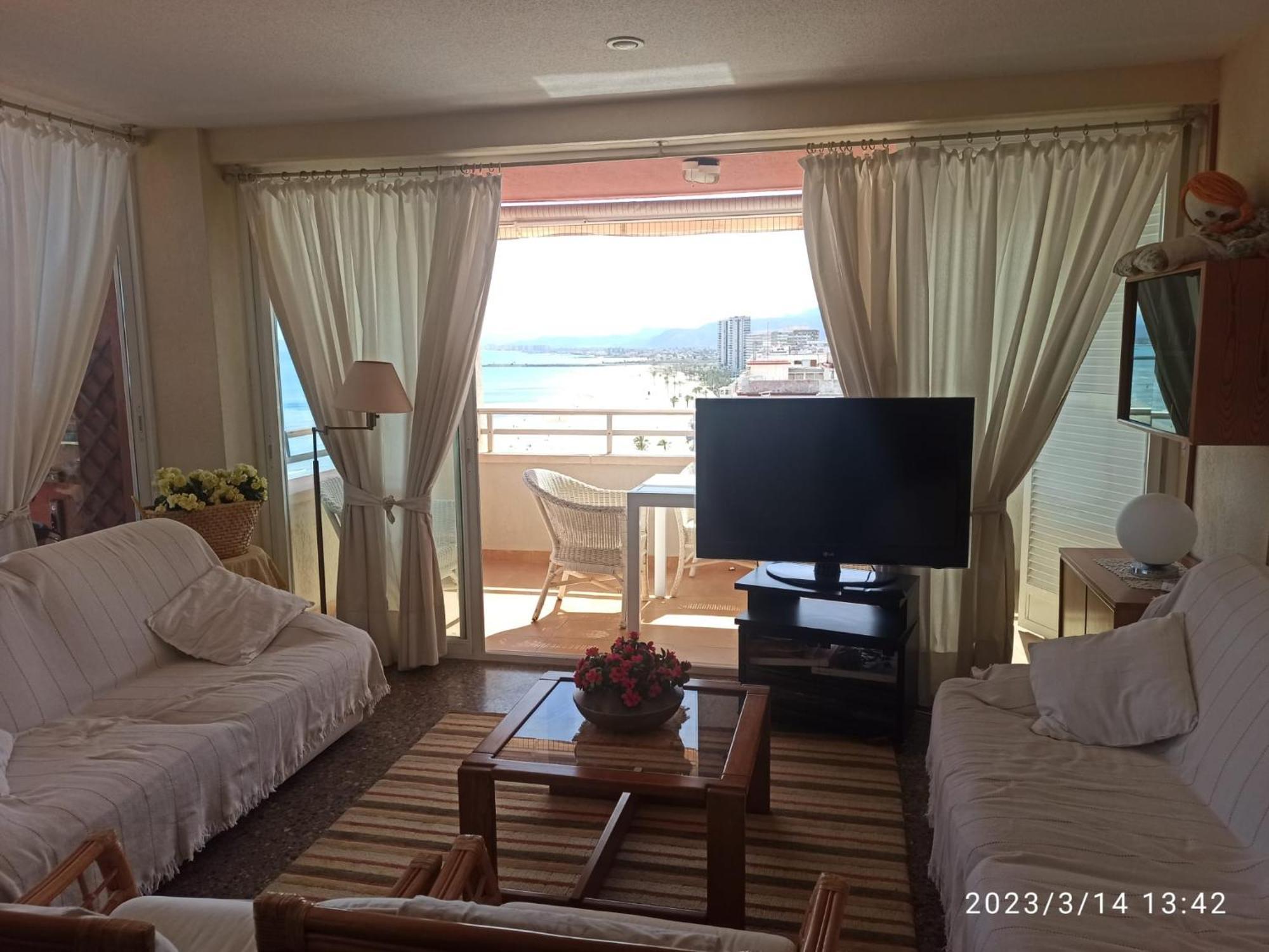 Espectacular Terraza Y Vistas En 1A Linea De Playa Daire Cullera Dış mekan fotoğraf