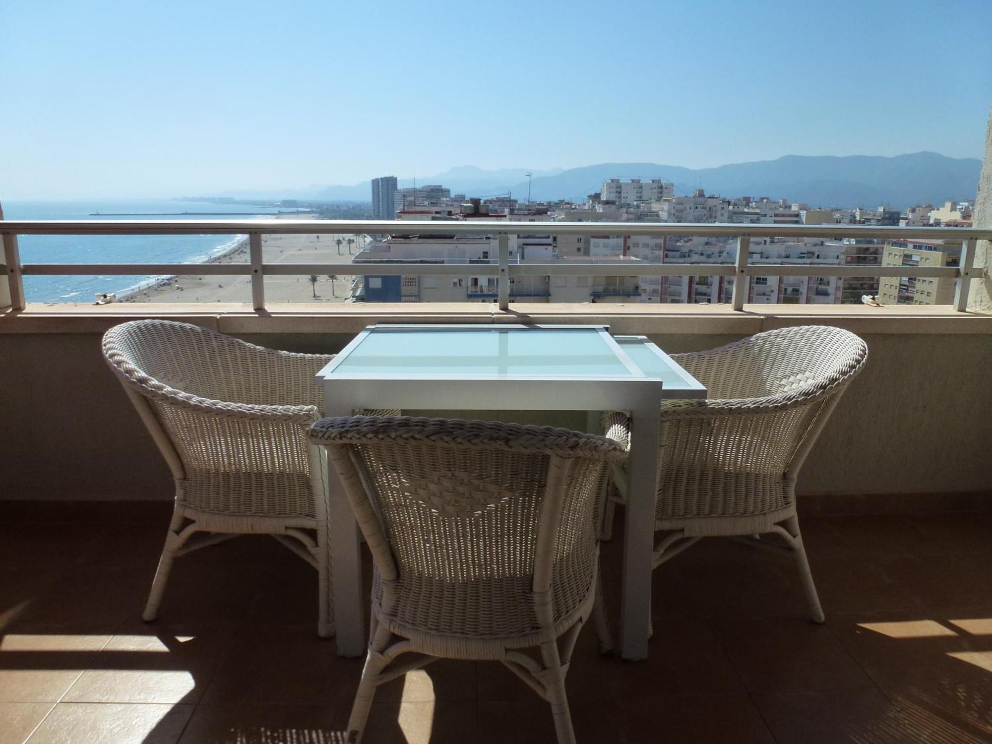 Espectacular Terraza Y Vistas En 1A Linea De Playa Daire Cullera Dış mekan fotoğraf